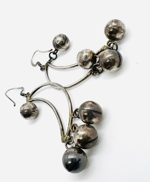 Long Sterling Silver Drop Dangle Chandelier Bell … - image 7