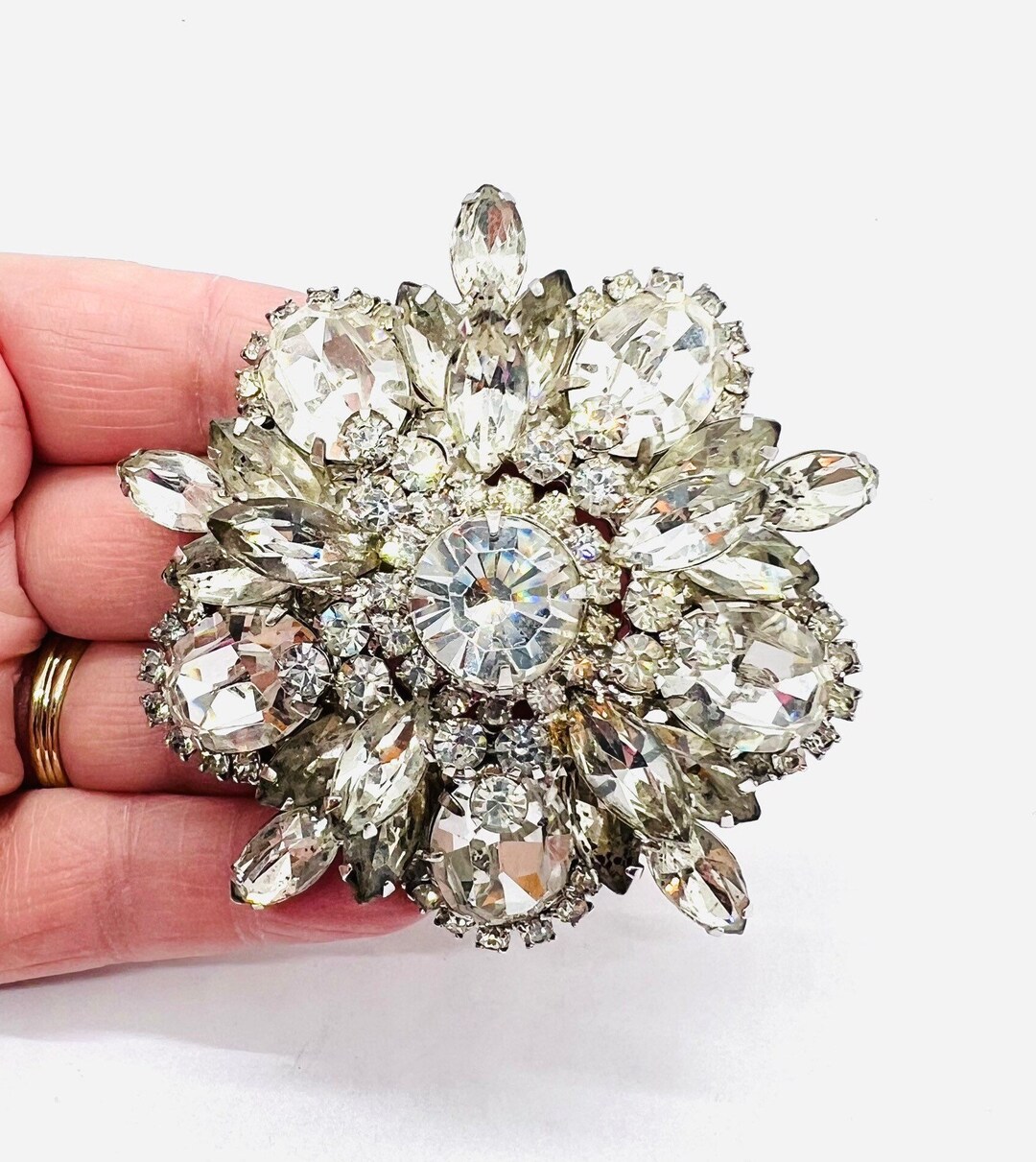 Huge JULIANA Delizza & Elster Sparkling Clear Rhinestone