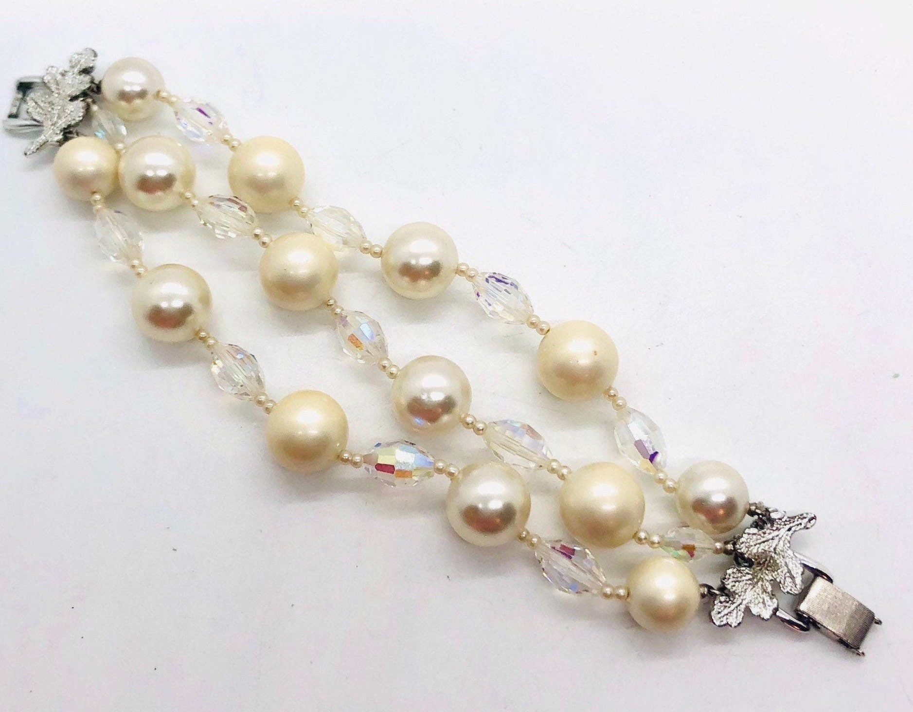 ●VINTAGE HOLLYWOOD● PEARL N CRYSTAL BEADS BRACELET 大人気 Designer fashion, Seoul-fully created | W Concept