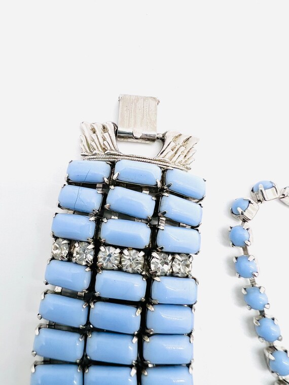 BY GALE Robins Egg Blue Glass Necklace Bracelet E… - image 7