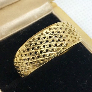 VERONESE Sterling Silver & 18k Vermeil Ring 925 Filigree Woven Size 7 Vintage Designer Jewelry