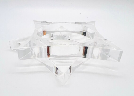 Two HUGE Clear Lucite Acrylic Geometric Bangle Br… - image 6