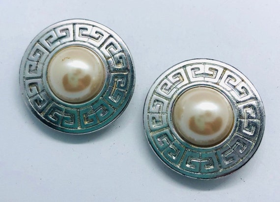 Large GIVENCHY Faux Mabe Pearl Earrings Givenchy … - image 2
