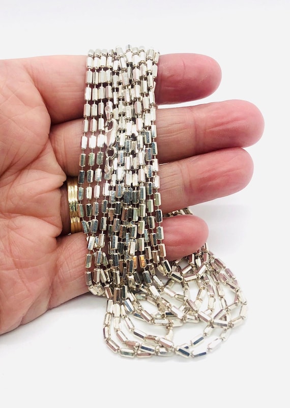 Wow 125 Inch MILOR Italy Sterling Silver Bar Link Necklace 43gm