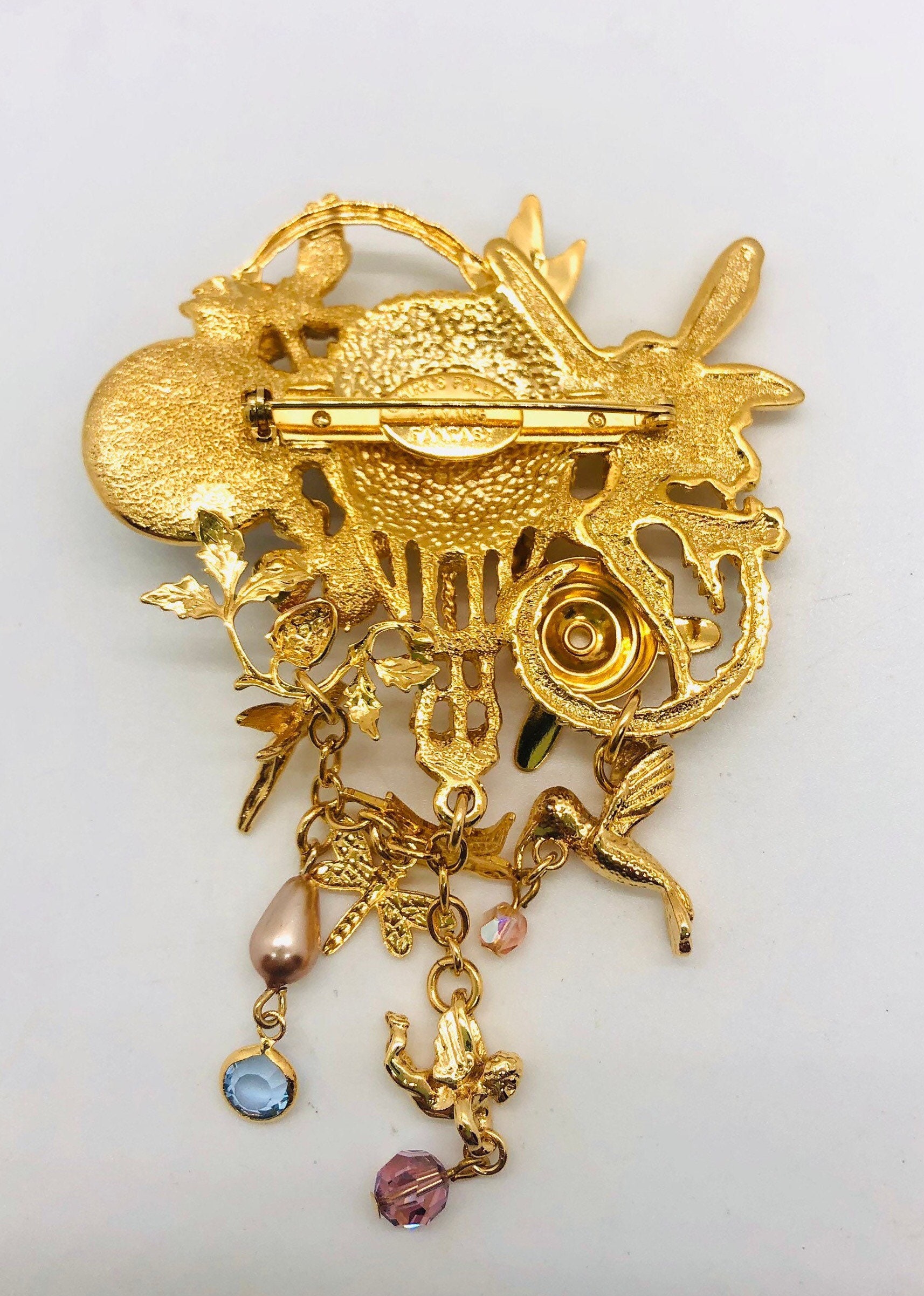 Huge KIRKS Folly Flying Fantasy Brooch Moving Parts Original Box