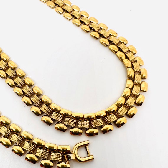 MONET Panther Link Gold Tone Necklace Bracelet De… - image 3