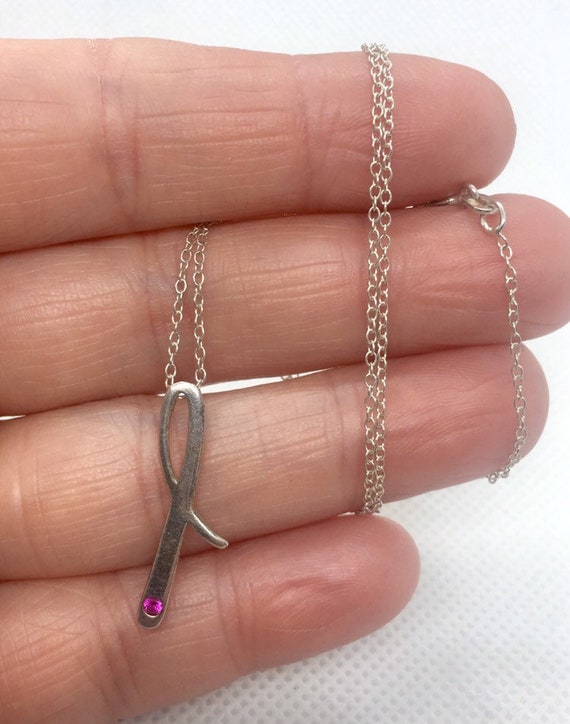 Beautiful Sterling Silver Ruby Breast Cancer Ribb… - image 6