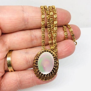 Signed FLORENZA NECKLACE Ornate Mother of Pearl Vintage Designer Jewelry