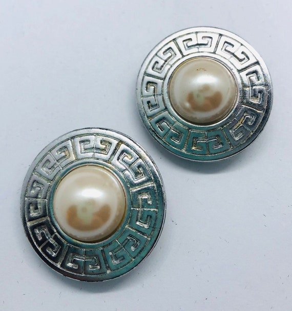Large GIVENCHY Faux Mabe Pearl Earrings Givenchy … - image 3