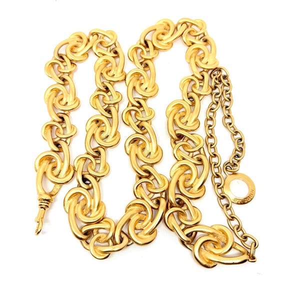 Vintage St. John Chunky Gold-plated Interlocking Link Belt  display picture 2