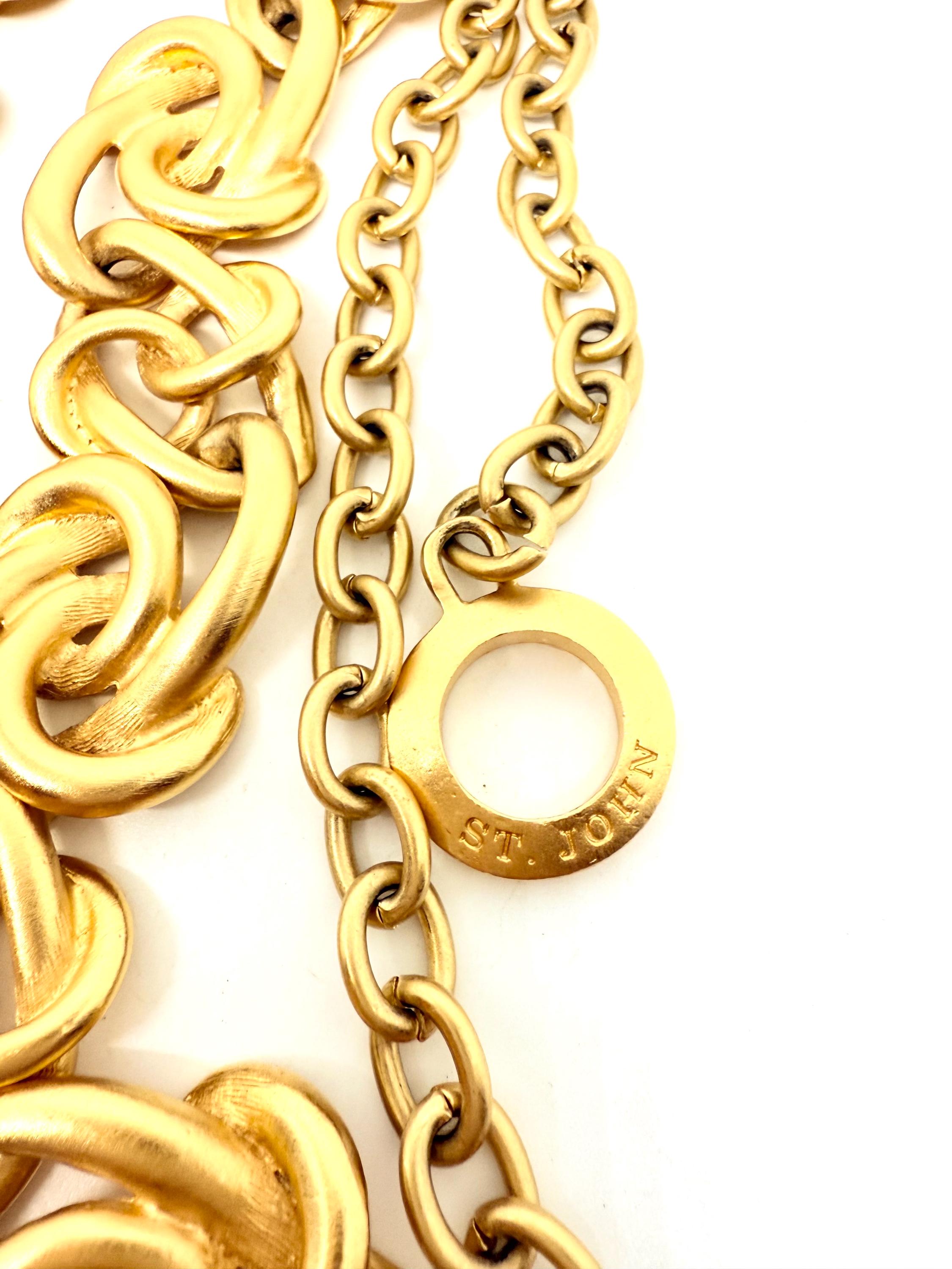 St. John Chunky Hardware Luxurious Belt Vintage St. John Gold Star Draped Chain Belt – Recess main image 2