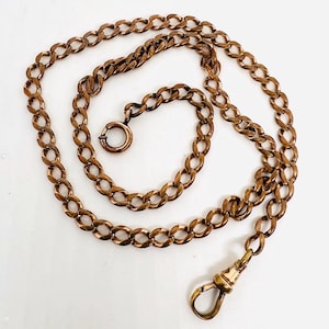 SIMMONS Victorian Gold Filled Pocket Watch Chain Swivel Hook Antique Jewelry
