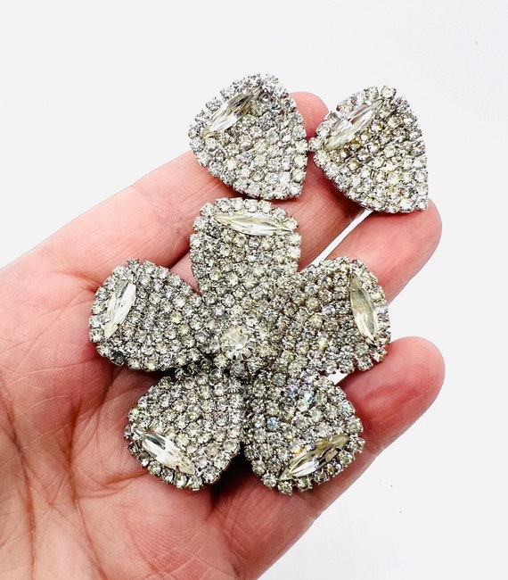 WEISS Pave Set Clear Sparkling Rhinestone Brooch E