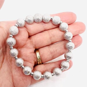 MILOR Sterling Silver Textured Diamond Cut Beaded Bracelet 21gm Fine Vintage Designer Jewelry