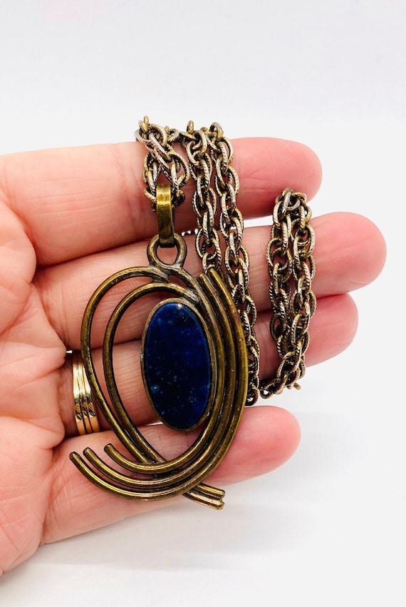 MORITA GIL Chile MCM Modernist Lapis Lazuli Necklace Signed Vintage Designer Jewelry Etsy UK