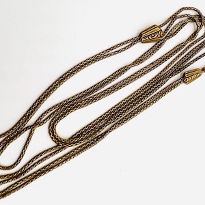 Victorian Gold Filled Popcorn Watch Chain & Slide Unusual Hook Vintage Antique Jewelry