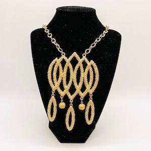 NAPIER 1971 “Champagne Bubbles” Francis Fujio Textured Necklace Vintage Designer Jewelry