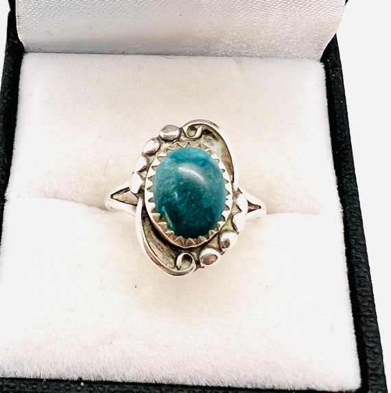 Kevin Yazzie Sterling Silver Turquoise Ring Navaj… - image 3