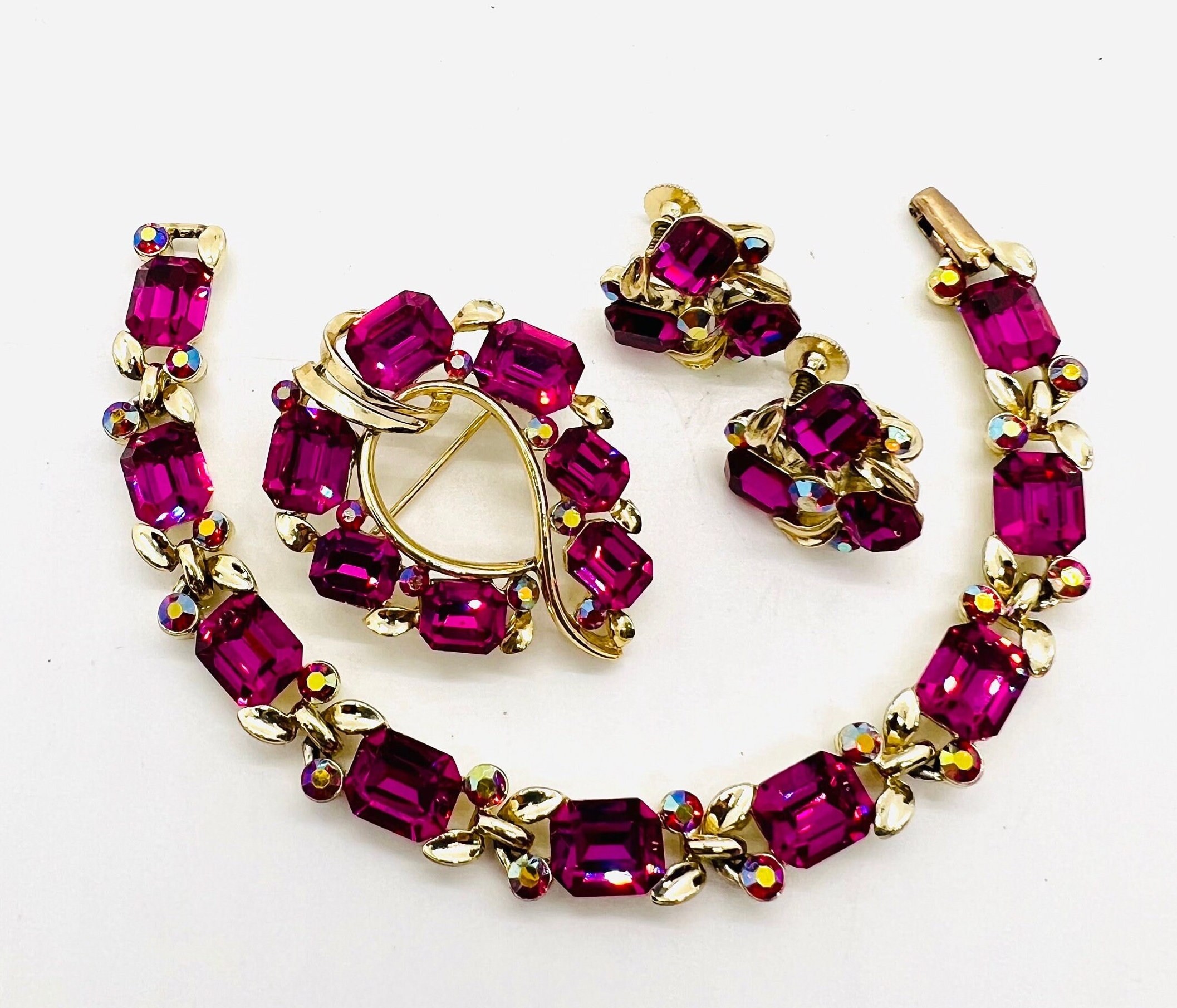 Fabulous LISNER Brown Rhinestones Vintage Necklace - Ruby Lane