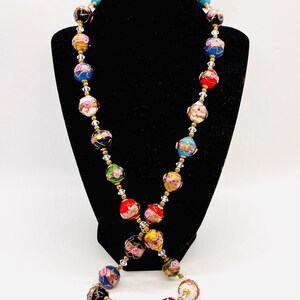 Collier Perles De Murano Ancien - Verre Vénitien Antique Style 'wedding Cake'
