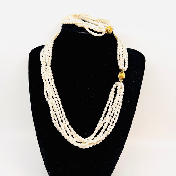 Multi Strand Freshwater Pearl Necklace & Bracelet… - image 7