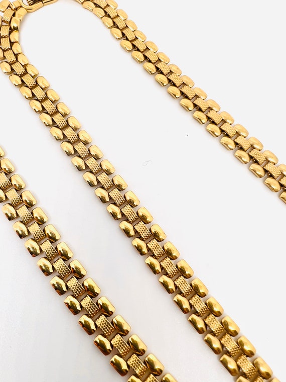 MONET Panther Link Gold Tone Necklace Bracelet De… - image 4