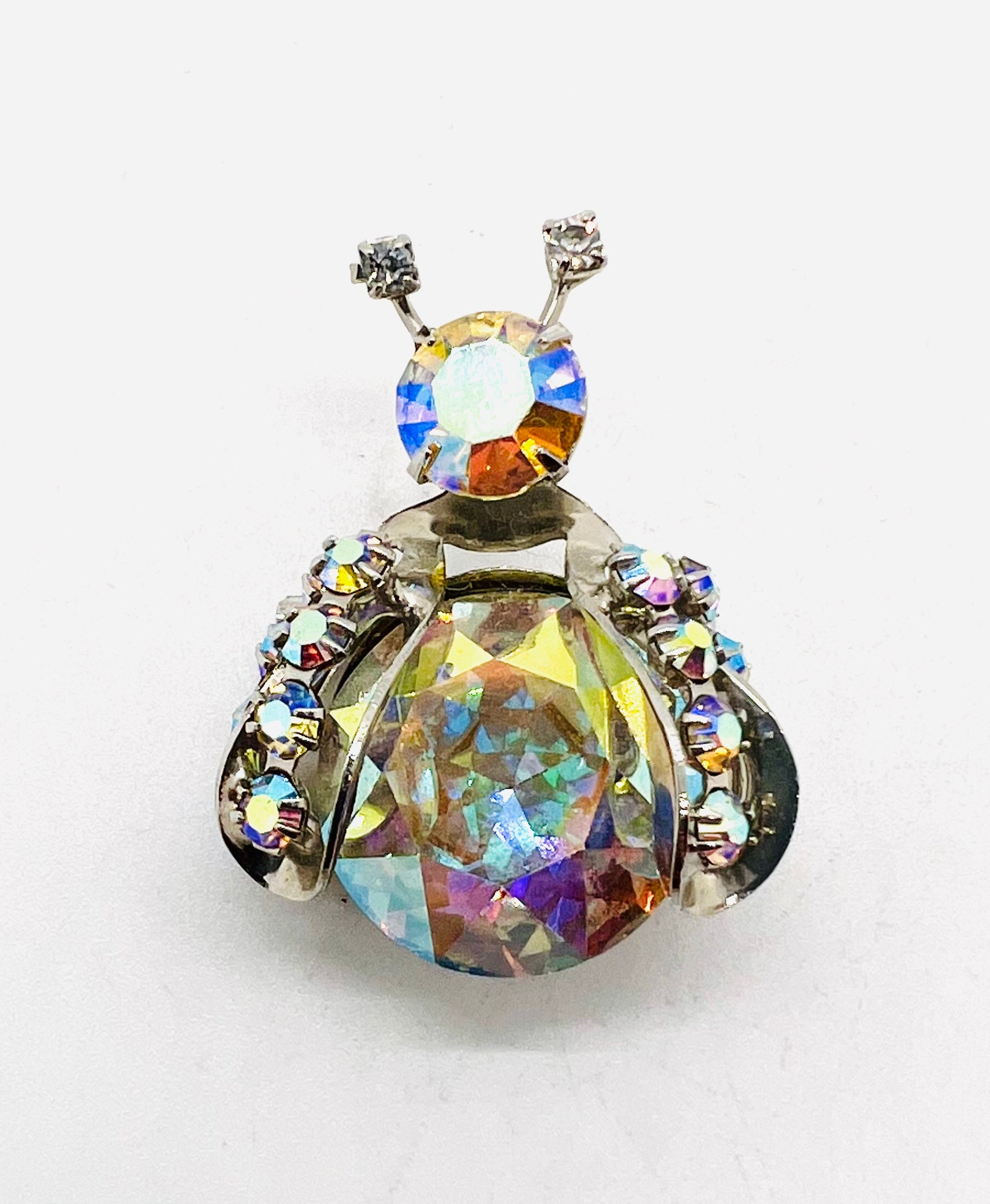 Sparkling WEISS AB Rhinestone Winged Bug Insect Brooch