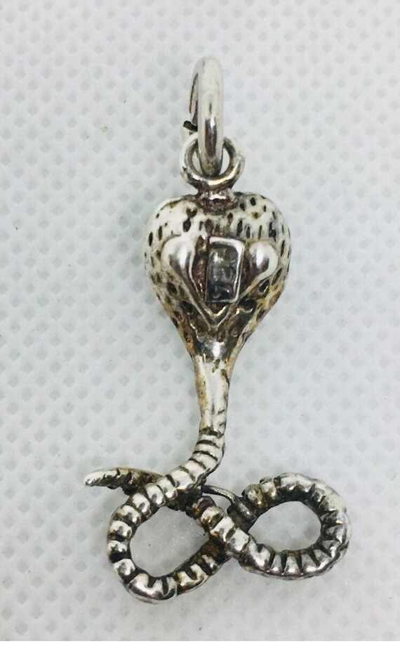Large Sterling Silver COBRA Pendant Necklace 925 … - image 3