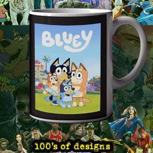 Bluey 11oz Mug featuring Bluey and Bingo | TV Show Memorabilia | Kids Gift | Family Cartoon Tea Cup