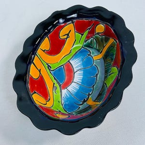 Hand-Painted Talavera Tray: Lead-Free Ceramic Dish Mixt