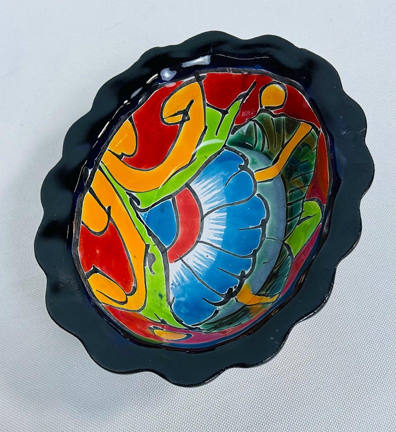 Hand-Painted Talavera Tray: Lead-Free Ceramic Dish Mixt