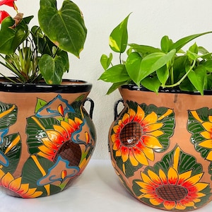 Handmade Talavera Flower Pot: Medium Mexican Planter