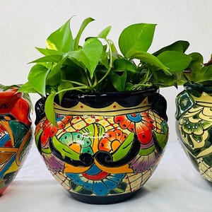 Handmade Talavera Planter: Michoacana Mini, Lead-Free Ceramic