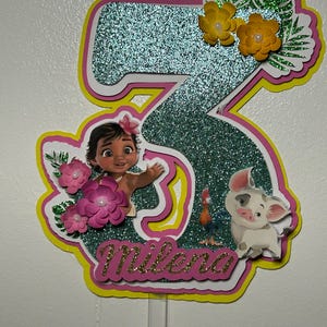 Moana Cake Topper Custom Cake Topper Moana Thema Personalisierter Topper|3D Cake Topper Moana inspo