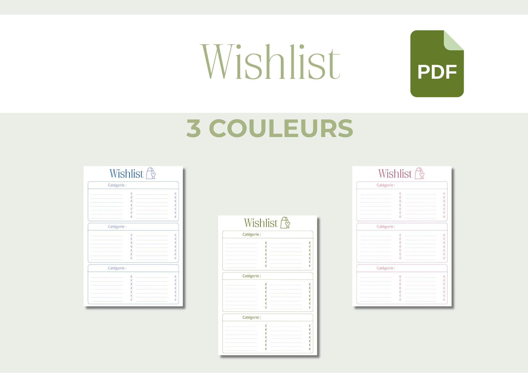 Wunschliste, druckbare Wunschliste, Organisation, Wunschliste