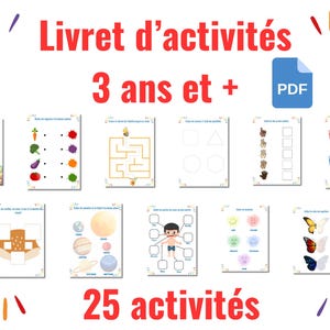 Livret d'activités 3 ans, busy book kids, apprentissage enfants, ficher activité enfant, fiche exercice enfant
