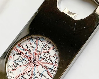 Dallas Texas Travel Map Bottle Opener