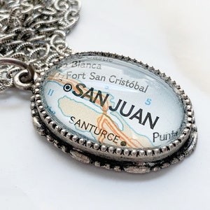 San Juan Puerto Rico Map Necklace
