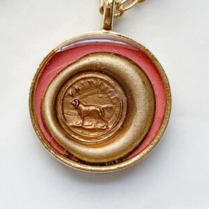 Dog Faithful Wax Seal Impression Pendant Necklace