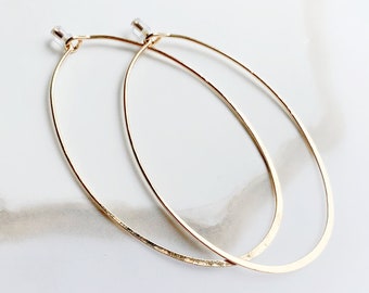 Simple Modern Oval Brass Lighweight Textured Earrings