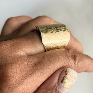 As Seen in the 2022 Movie "Christmas with the Campbells" and Lifetime’s 2022 "The Gabby Petito Story” Short Hammer Textured Brass Ring