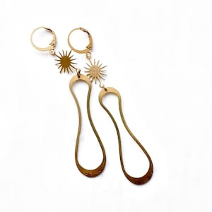 Long Brass Earrings image 4