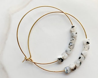 Moonstone Hoop Earrings