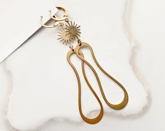 Long Brass Earrings