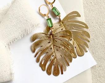 Brass Leaf Earrings