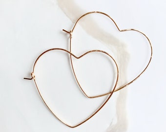 Simple Brass Heart Earrings