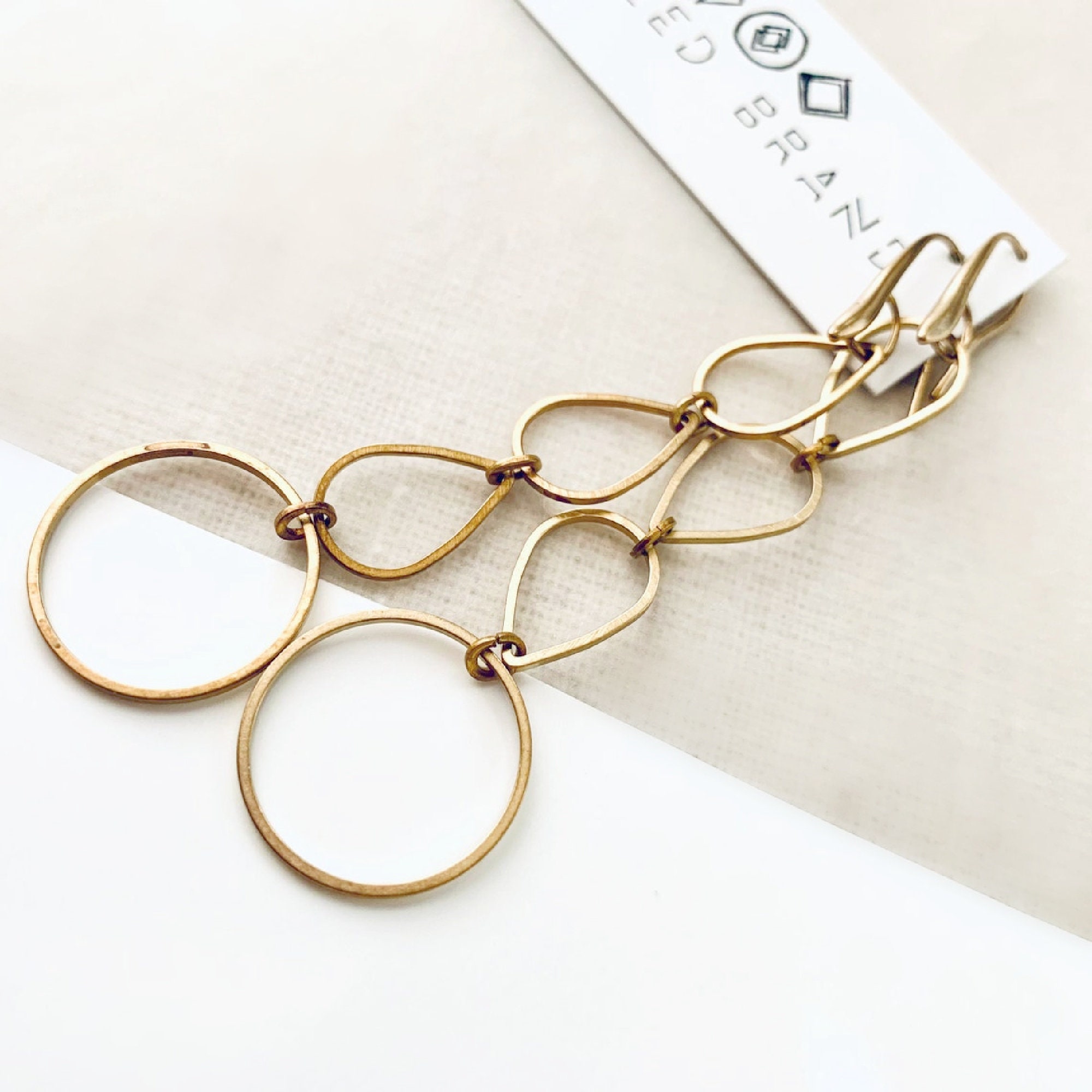 Waterfall Chain Earrings Teardrop Shape 14k Yellow Gold Waterfall Chain Earrings Teardrop Shape 14k Yellow Gold