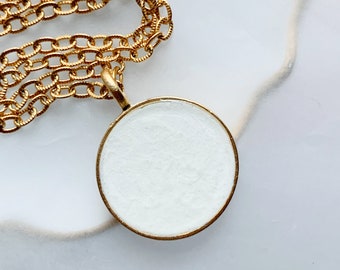 White Plaster Charm Necklace