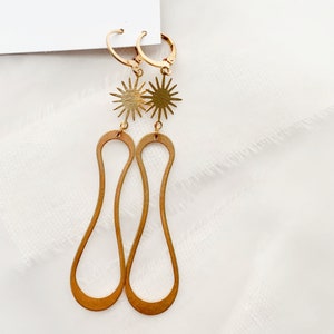 Long Brass Earrings image 7