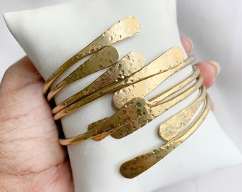 Yellow Brass Bangle Bracelets Set of 5